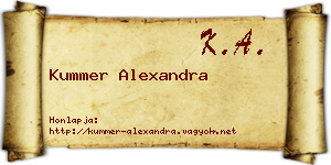 Kummer Alexandra névjegykártya